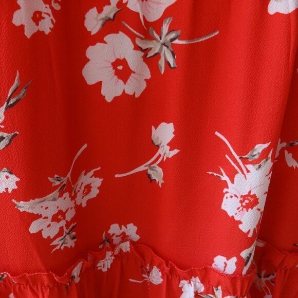 Echowish XL mini dress NWT spaghetti straps tie front elastic back red/white - Picture 8 of 9